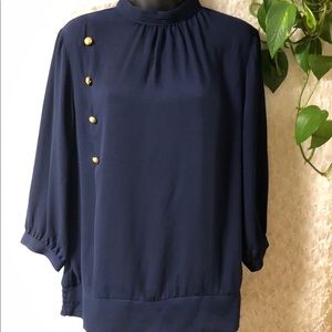 New York & Company Navy Blouse